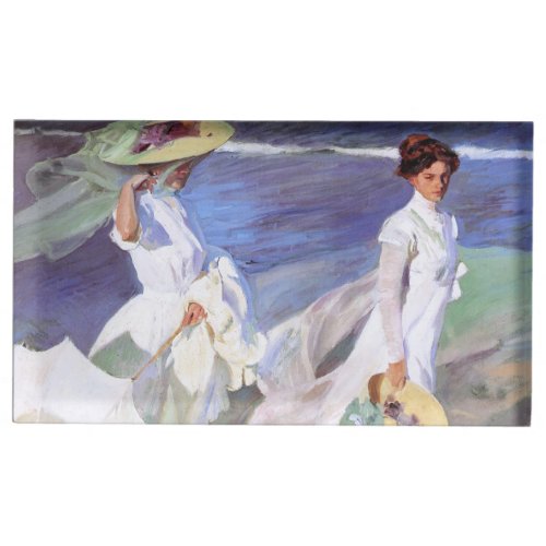 Joaquin Sorolla Women Walking Beach Place Card Holder