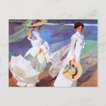 Joaquin Sorolla Women Walking Beach Postcard by antiqueart at Zazzle