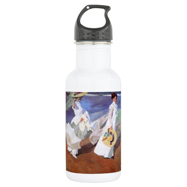 Joaquin Sorolla Women Walking Beach Stainless Steel Water Bottle (Front)