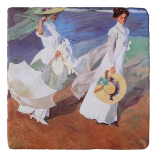 Joaquin Sorolla Women Walking Beach Trivet