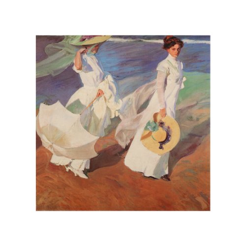 Joaquin Sorolla Women Walking Beach Wood Wall Art