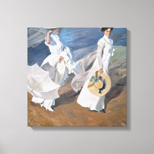 Joaquin Sorolla _ Women Walking on the Beach Canvas Print