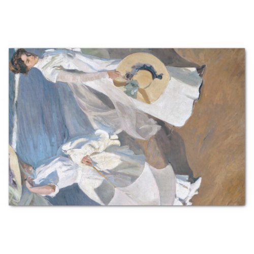 Joaquin Sorolla _ Women Walking on the Beach Tissue Paper