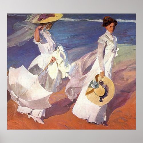 Joaqun Sorolla y Bastida Walk On The Beach Poster