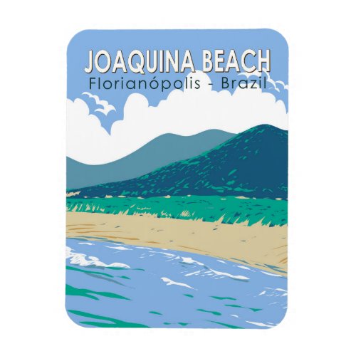 Joaquina Beach Brazil Travel Art Vintage Magnet