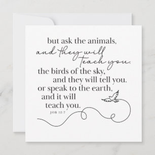 JOB 12:7 - Personalized Note Card