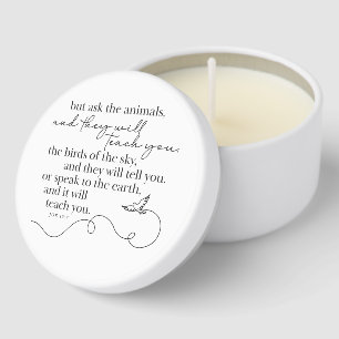 Job 12:7 Soy Candle Tin Gifts Mini Candle Favors