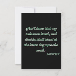 Job 19:25 KJV Bible Scripture Greeting Card