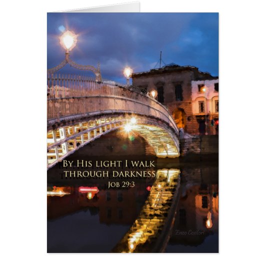 Job 29:3 By His light I walk through darkness Cards (Front)