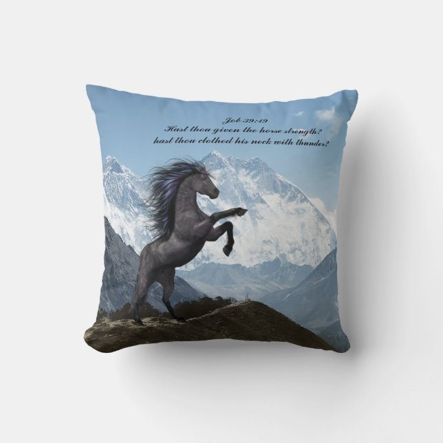 JOB 39:19 THROW PILLOW (Front)