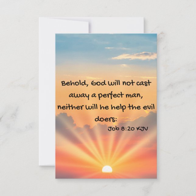 Job 8:20 KJV Bible Verse Pic Flat Greeting Card (Front)
