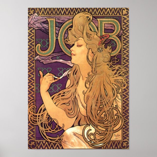 Job by Alfons Mucha - Art Nouveau Poster (Front)