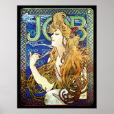 JOB by Alphonse Mucha Vintage Art Nouveau Artwork Poster | Zazzle