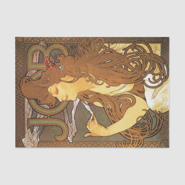 Job by Alphonse Mucha Tissue Paper (Front)