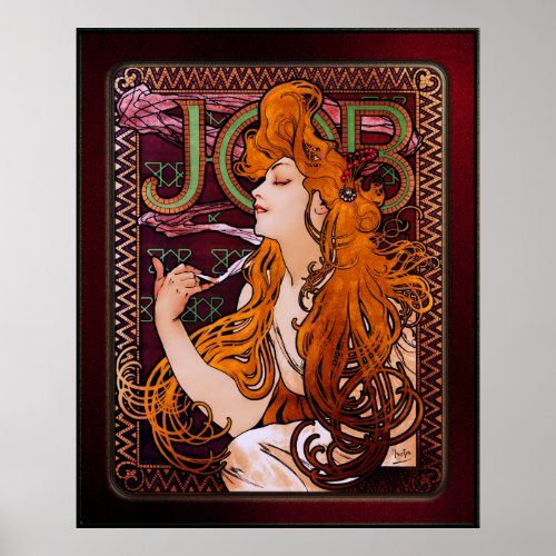 JOB by Alphonse Mucha Vintage Art Nouveau Artwork Poster
