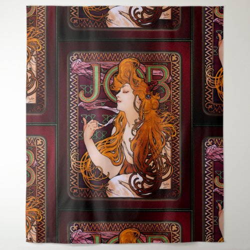 JOB by Alphonse Mucha Vintage Art Nouveau Artwork Tapestry