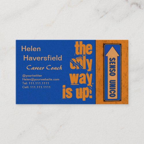 Job Career Coach / Motivational Trainer Urban Chic Business Card Templates