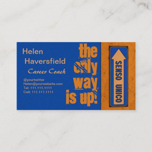Customizable Job Career Coach / Motivational Trainer Urban Chic Business Card Templates