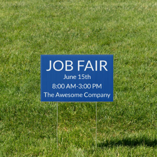 Job Fair Blue Sign