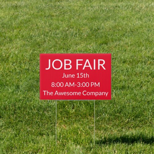 Job Fair Red Sign