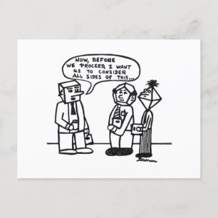 Job Humor Cartoon Funny Joke Multi-Sided Heads Postcard