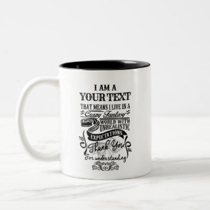 Job I Am A Custom Occupation, Title Graphic Two-Tone Coffee Mug