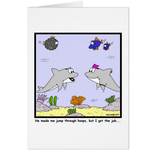 Job Interview: Dolphin cartoon Cards (Front)
