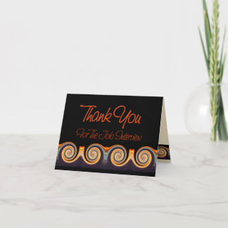 Job Interview Thank You - Sunset Swirl Note Card