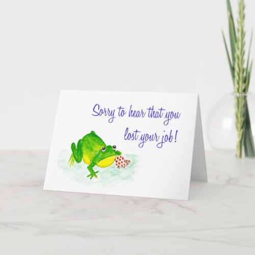 Job Loss Sympathy Card _ Sad Green Frog