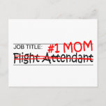 Job Mom Flight Attendant Postcard