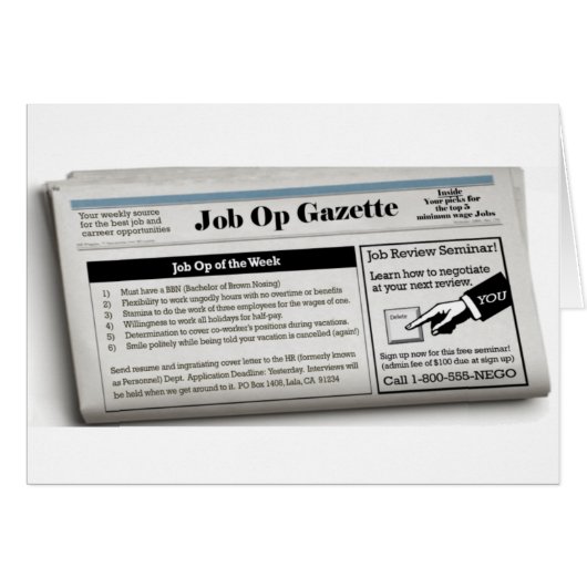 Job Op Card (Front Horizontal)