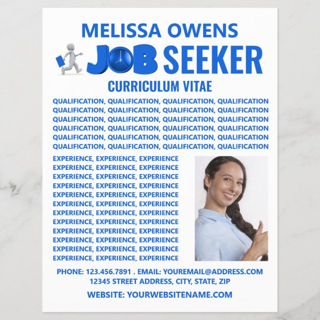 Job Seekers Logo, Curriculum Vitae Flyer (Front)