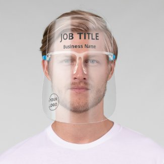 Job Title Business Name Company Logo Black Text Face Shield