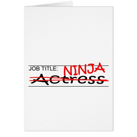 Job Title Ninja Actress Cards (Front)