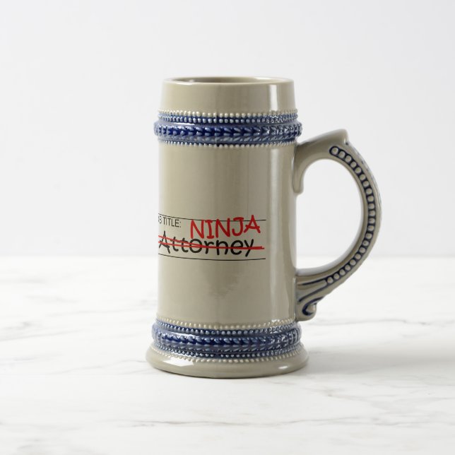Job Title Ninja Attorney Beer Stein (Right)