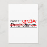 Job Title Ninja - Programmer Postcard