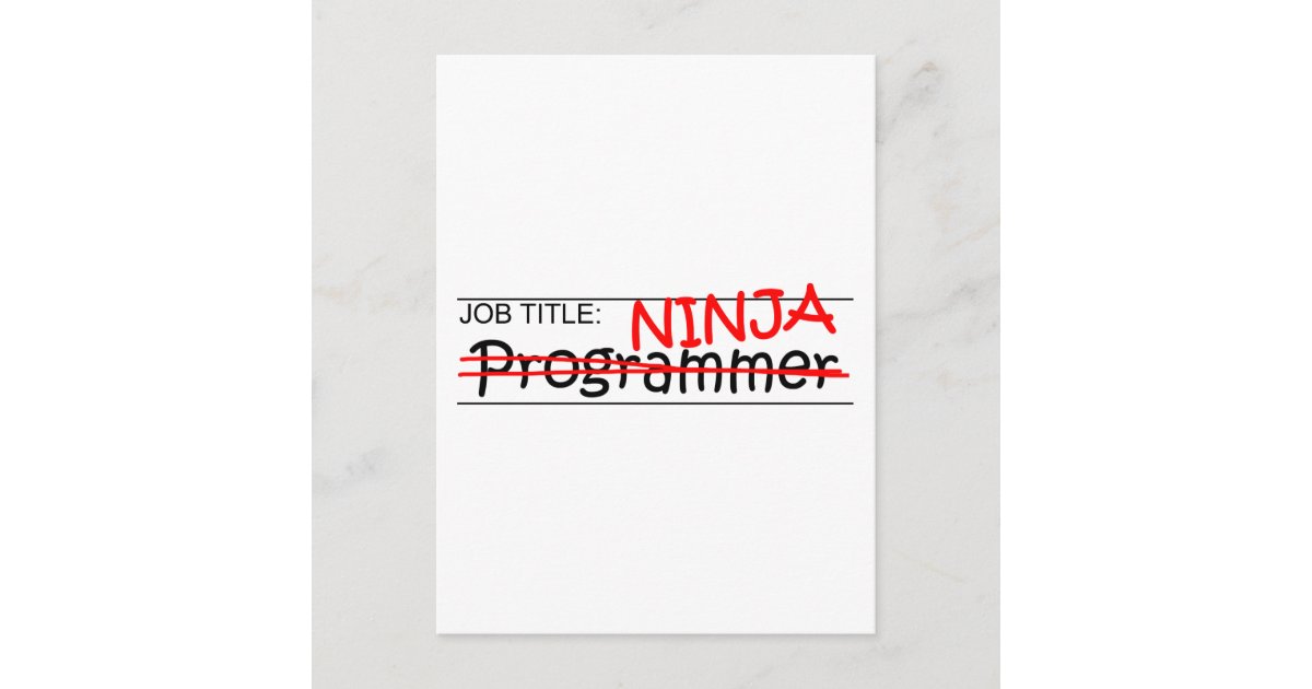 Programmer Title Job Title Ninja - Programmer Postcard | Zazzle