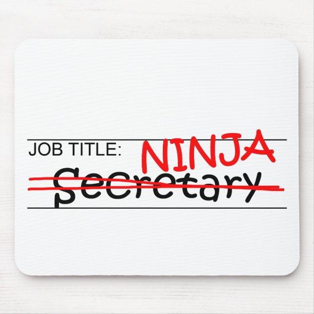 Job Title Ninja - Secretary Mouse Pad (Front)