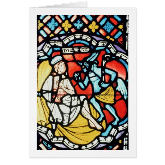 Job tormented by the Devil, 12th century (stained Cards (Front)