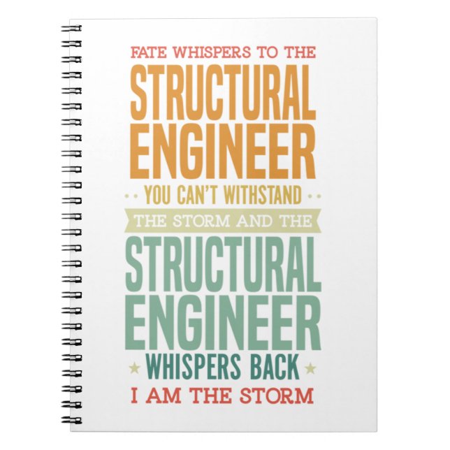 Job Tshirt Sayings - The Structural Engineer Notebook (Front)