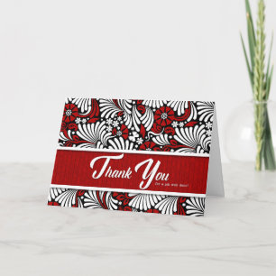 Job Well Done Appreciation Red White and Black Letterpress Thank You Card