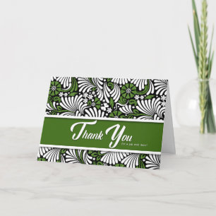 Job Well Done Green White and Black Letterpress Thank You Card
