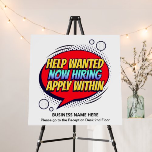 Jobs Help Wanted Now Hiring Employees Foam Board