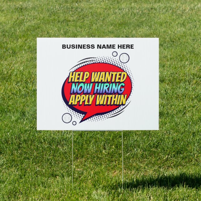 Jobs Help Wanted Now Hiring Employees Yard  Sign (Insitu)