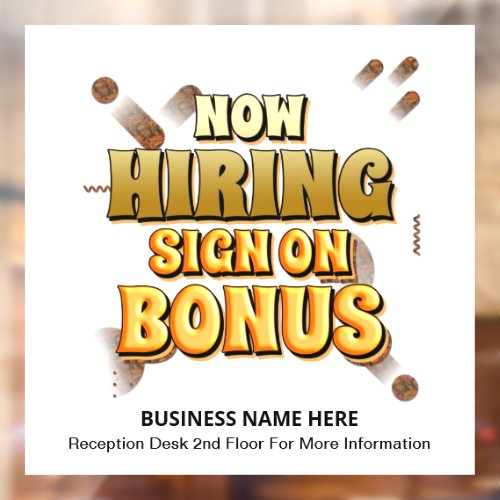 Jobs Now Hiring Employees Bonus Personalize  Window Cling