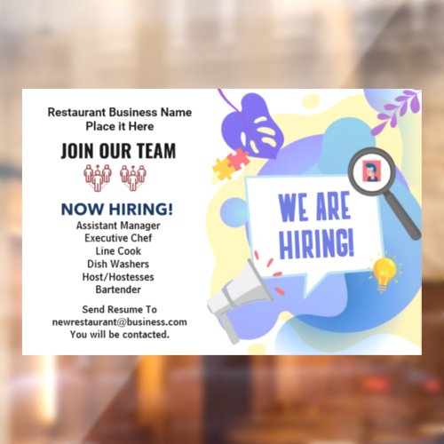 Jobs Now Hiring Join Our Team Custom Window Cling