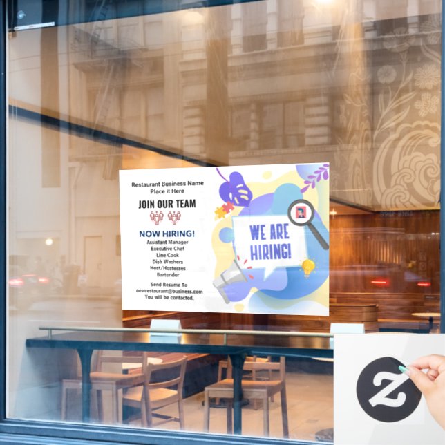 Jobs Now Hiring Join Our Team Custom Window Cling (Cafe Window)