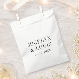 Jocelyn Black and White Modern Wedding Favor Bag