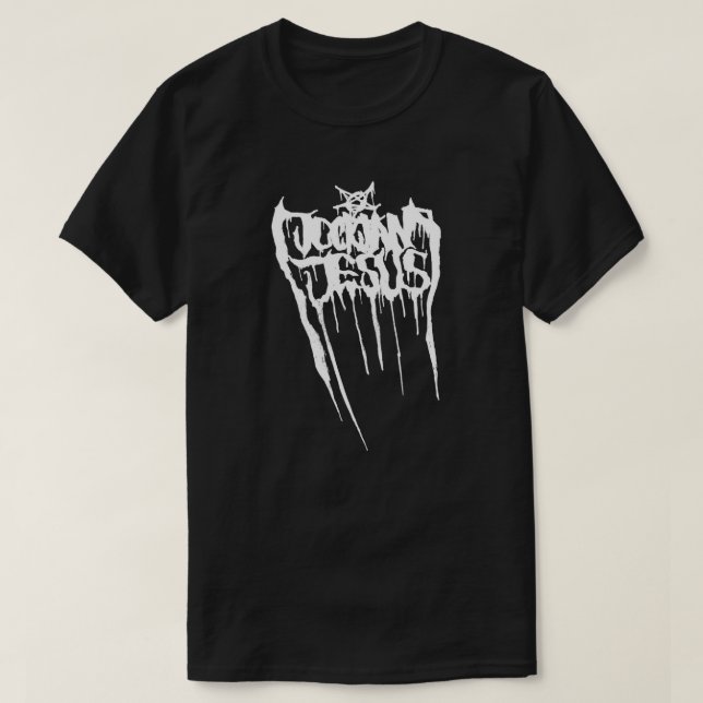Jock Jam Jesus Death Metal Logo T-Shirt (Design Front)