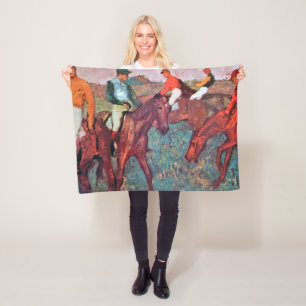 Jockey and Horse, Edgar Degas Fleece Blanket